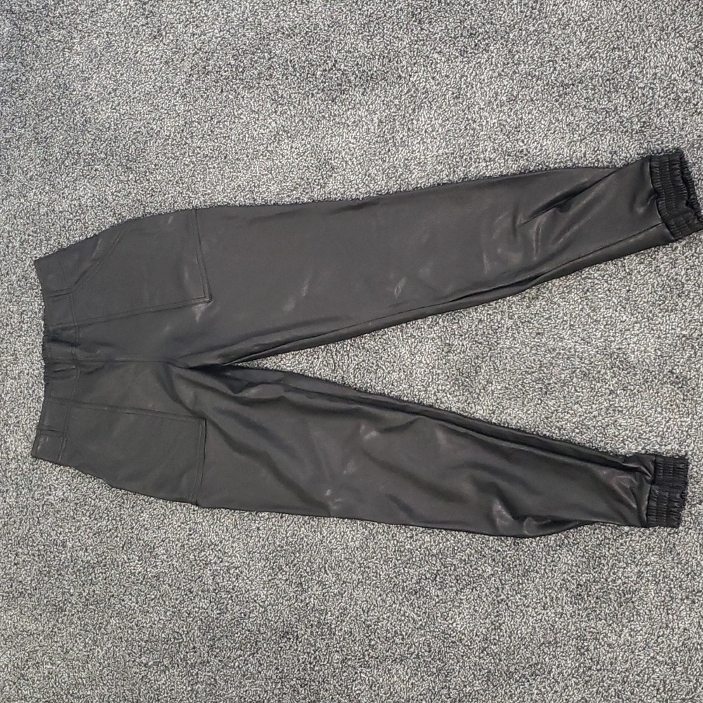 Spanx Faux Leather Joggers. Size Small